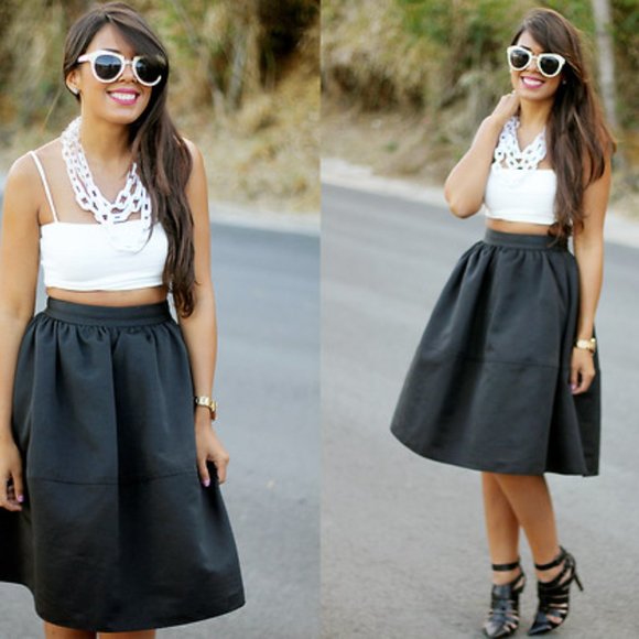 Express Black Midi Skirt - Picture 2 of 5